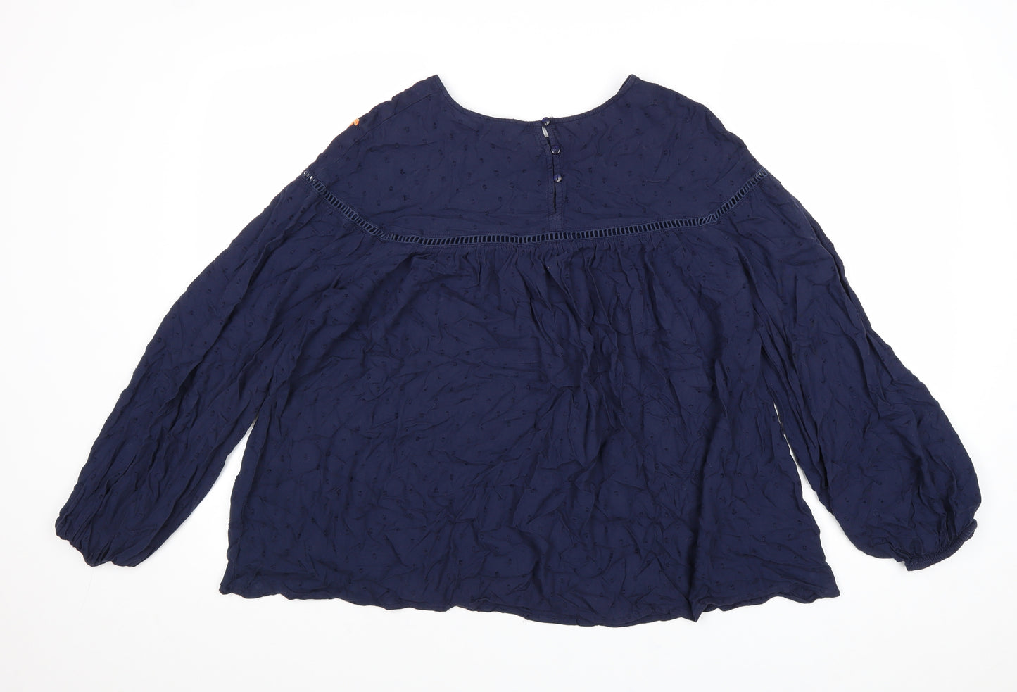 Dorothy Perkins Womens Blue Floral Viscose Basic Blouse Size 16 Scoop Neck