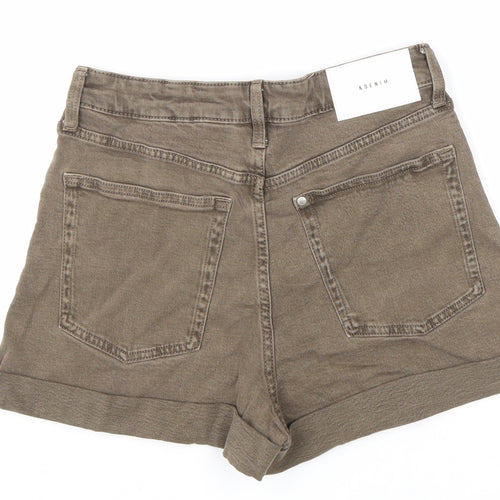 &Denim Womens Brown 100% Cotton Boyfriend Shorts Size 6 L3 in Regular Zip
