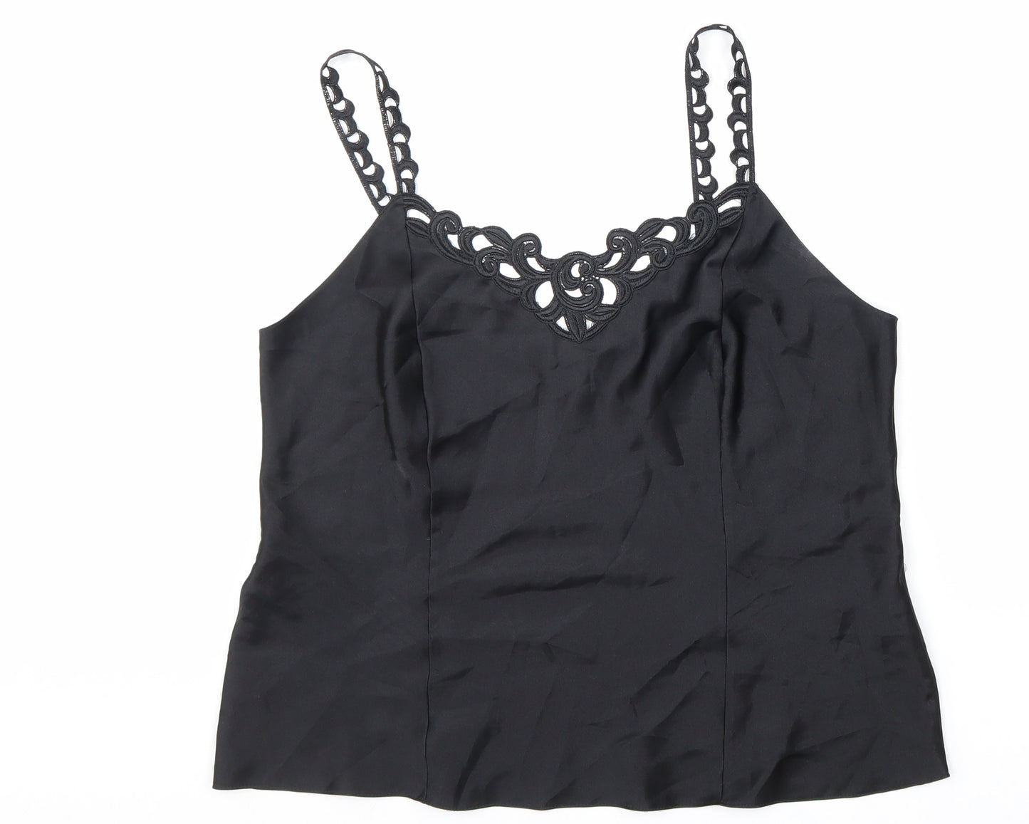 Marks and Spencer Womens Black Polyester Camisole Tank Size 16 V-Neck