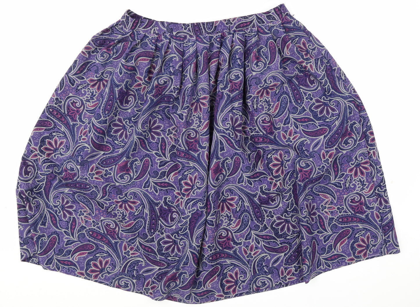 Honor Millburn Womens Purple Floral Polyester Skater Skirt Size 16 Zip