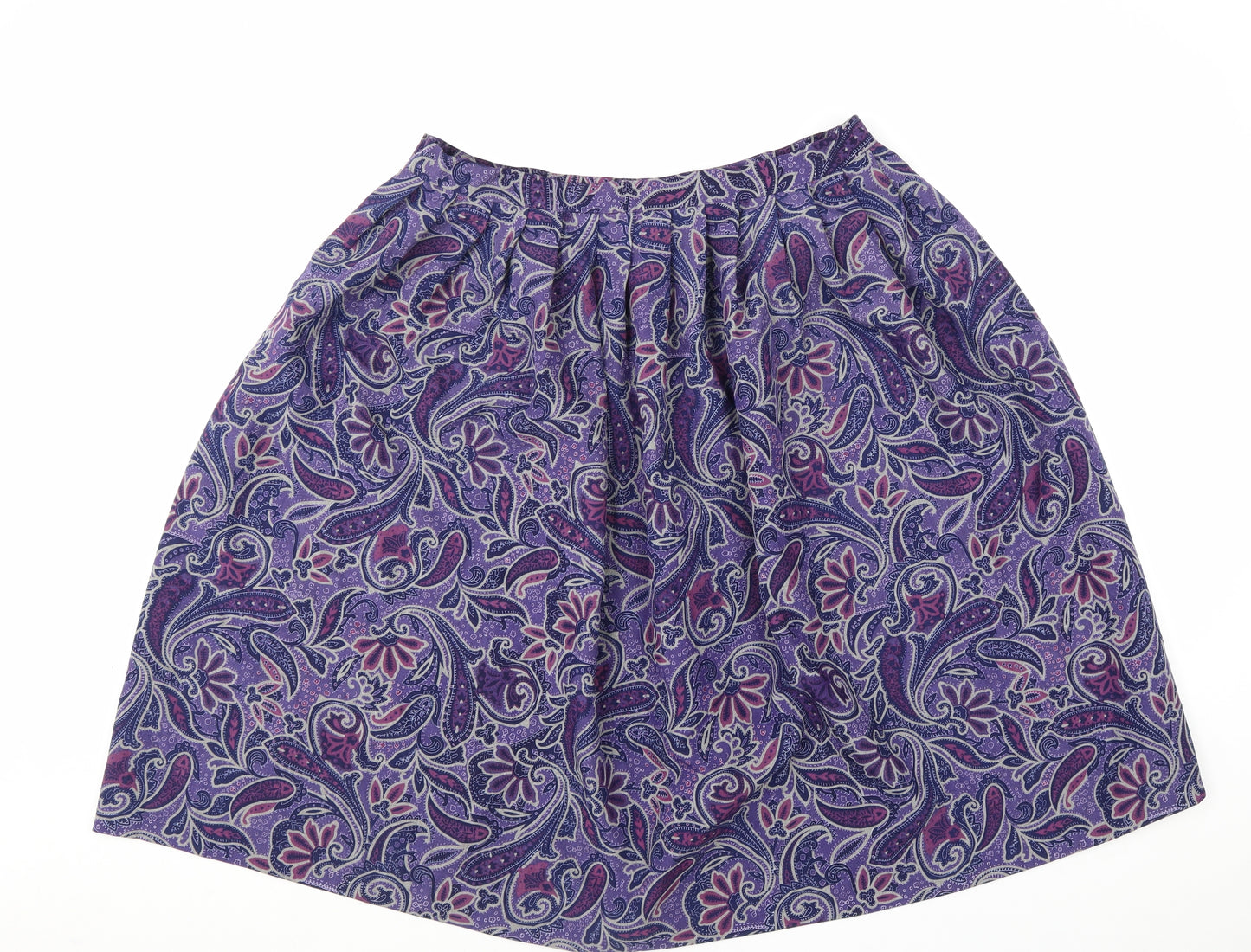 Honor Millburn Womens Purple Floral Polyester Skater Skirt Size 16 Zip