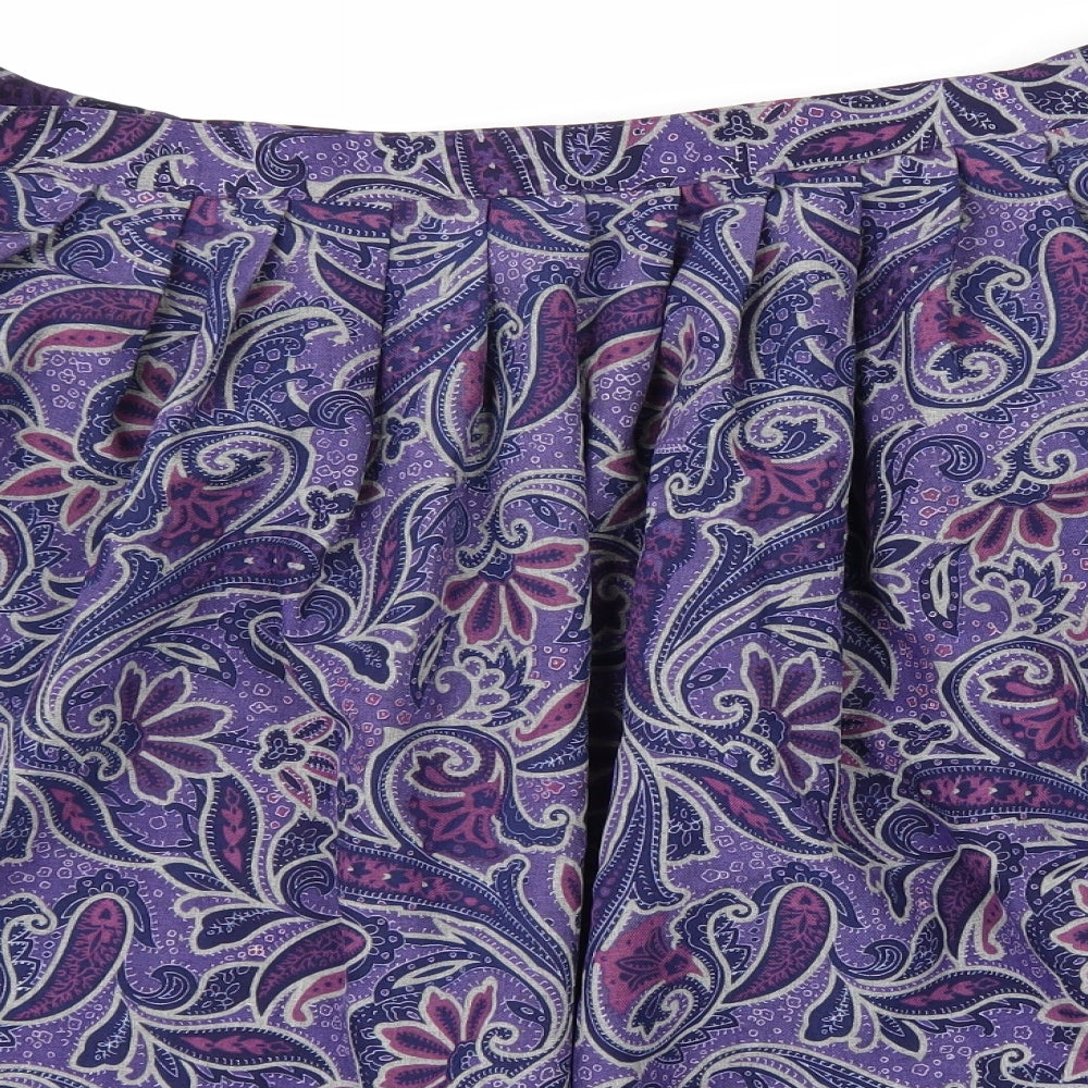 Honor Millburn Womens Purple Floral Polyester Skater Skirt Size 16 Zip