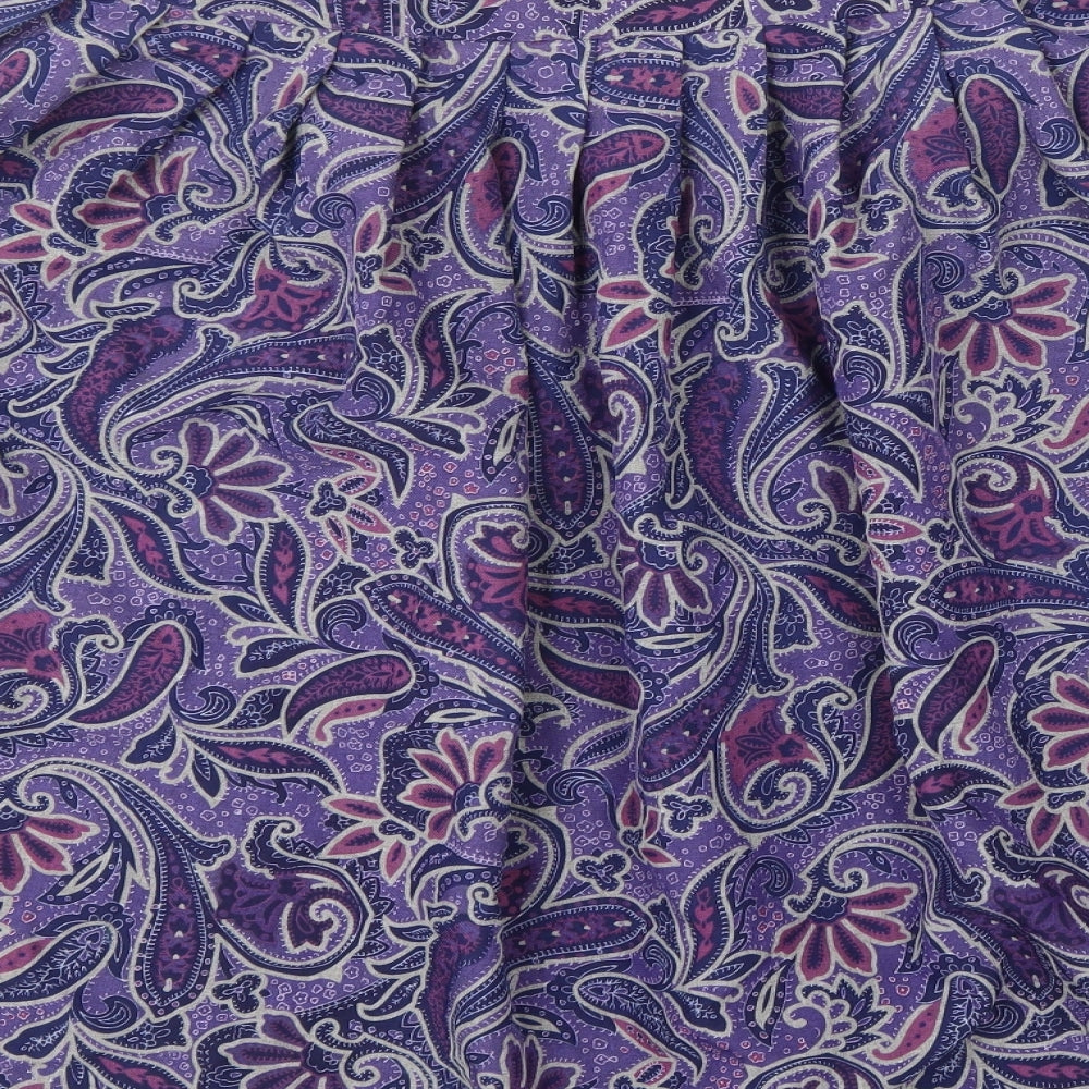 Honor Millburn Womens Purple Floral Polyester Skater Skirt Size 16 Zip
