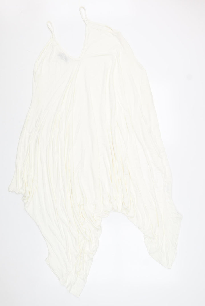 FINELLA Womens White Viscose Jumpsuit One-Piece Size S L23 in Pullover