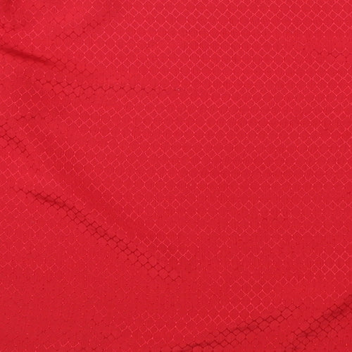 Preworn Womens Red Geometric Polyester Basic Blouse Size 10 Round Neck