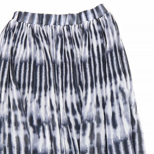 NEXT Girls Blue Geometric Polyester A-Line Skirt Size 10 Years Regular Pull On