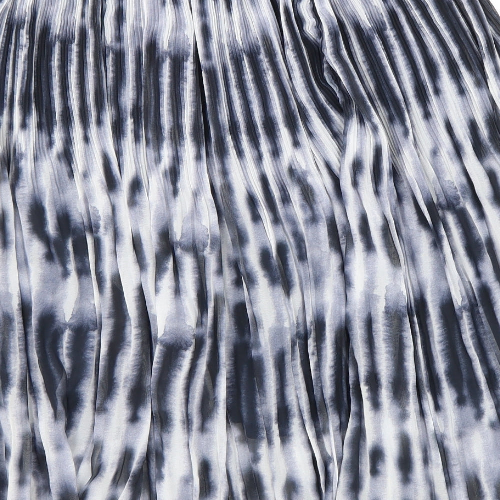 NEXT Girls Blue Geometric Polyester A-Line Skirt Size 10 Years Regular Pull On