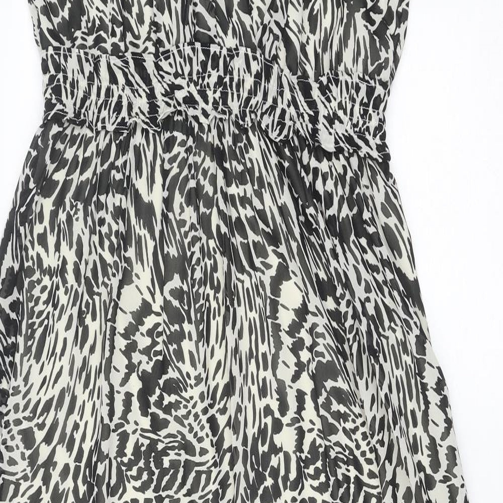 Vera Moda Womens Black Geometric Polyester Maxi Size M V-Neck Pullover
