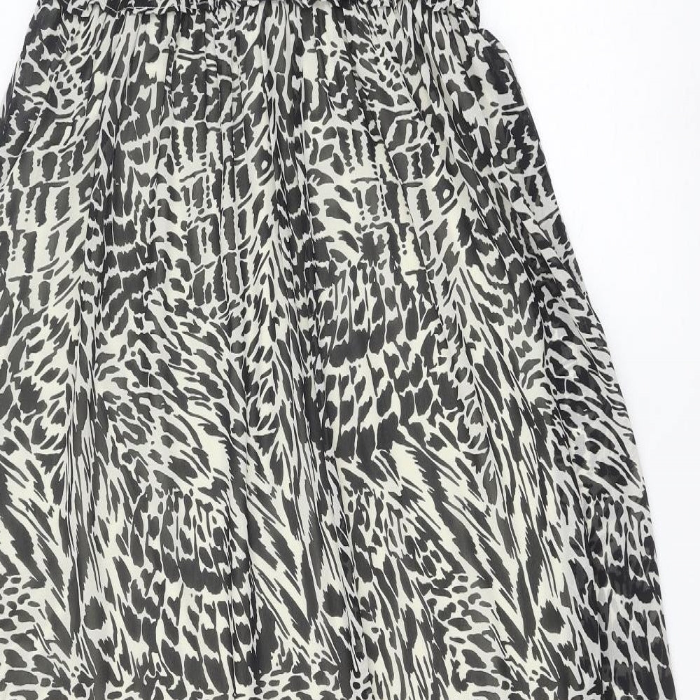 Vera Moda Womens Black Geometric Polyester Maxi Size M V-Neck Pullover