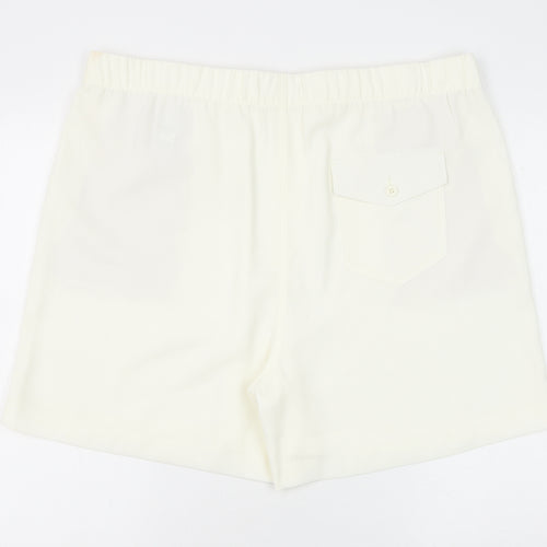 Marks and Spencer Womens Ivory Polyester Basic Shorts Size 20 Regular Pull On
