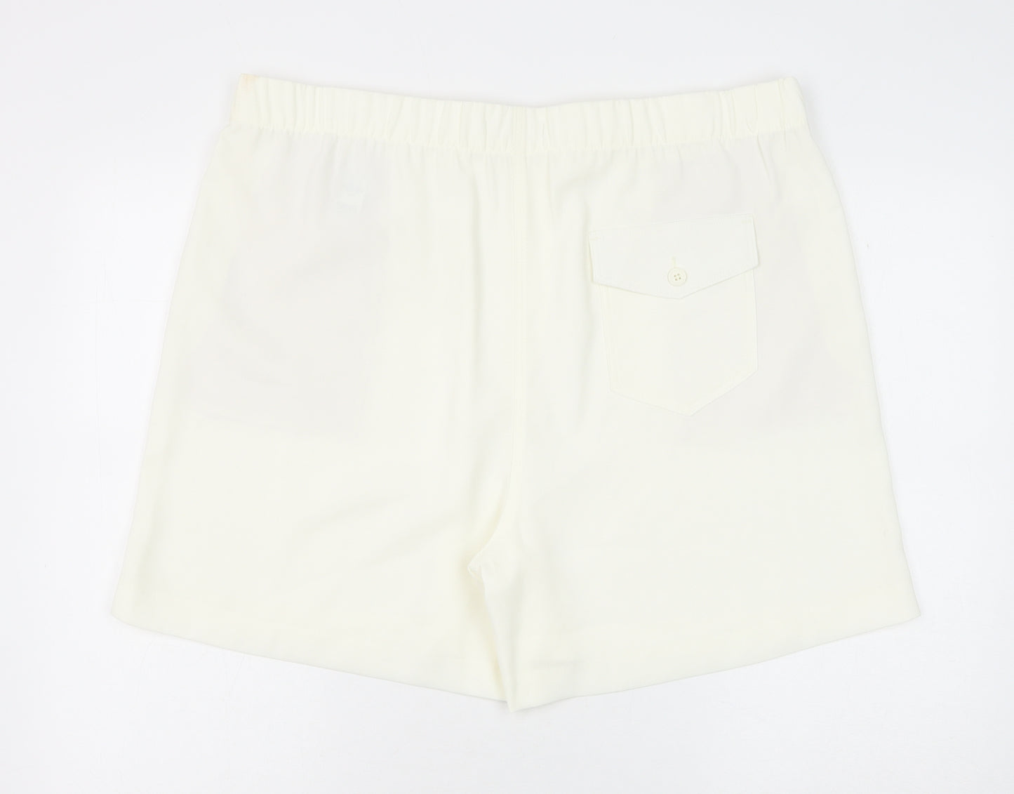 Marks and Spencer Womens Ivory Polyester Basic Shorts Size 20 Regular Pull On