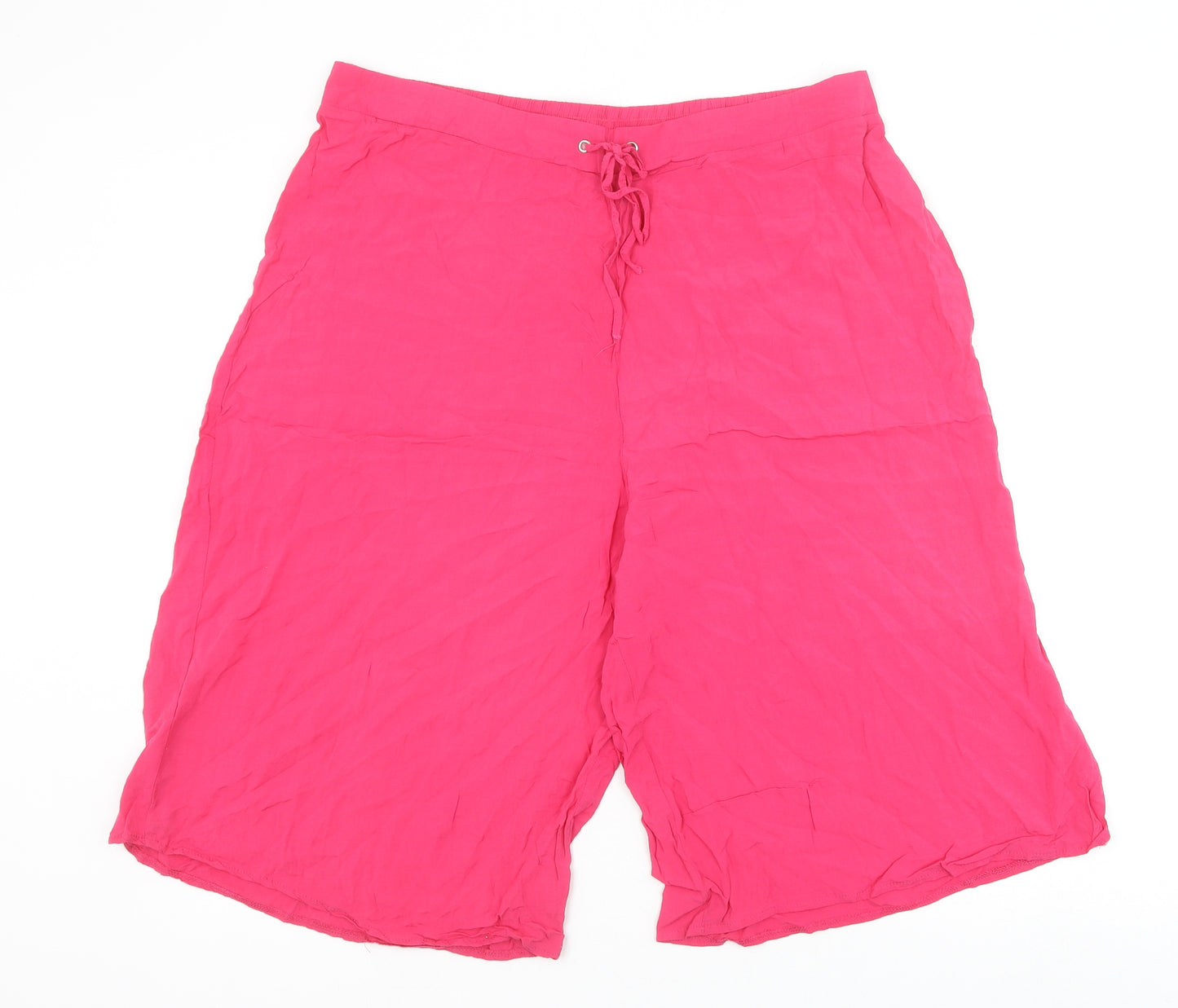 New Look Womens Pink Polyester Bermuda Shorts Size 18 Regular Drawstring