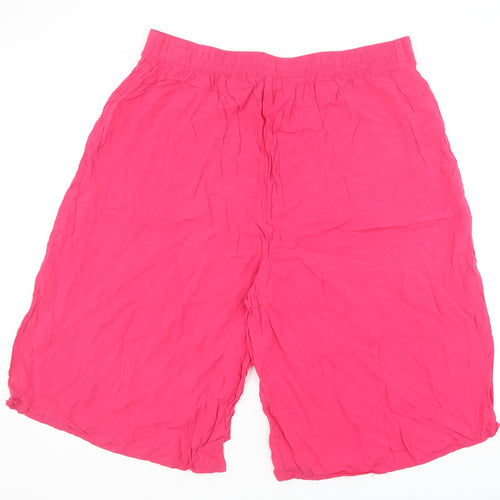 New Look Womens Pink Polyester Bermuda Shorts Size 18 Regular Drawstring