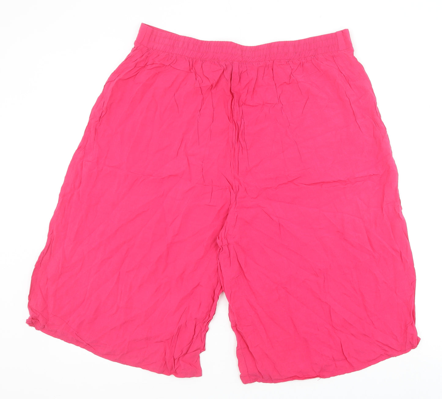New Look Womens Pink Polyester Bermuda Shorts Size 18 Regular Drawstring