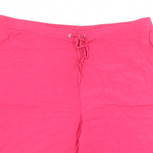 New Look Womens Pink Polyester Bermuda Shorts Size 18 Regular Drawstring
