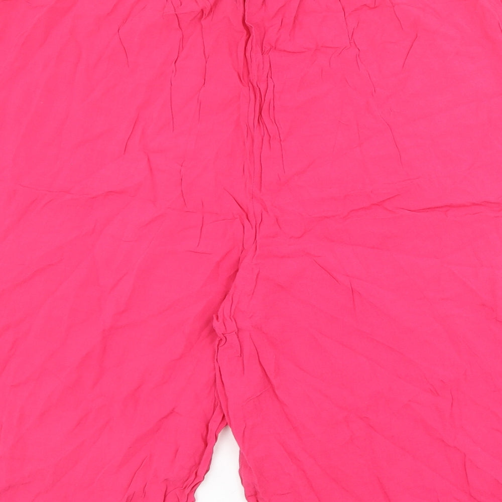 New Look Womens Pink Polyester Bermuda Shorts Size 18 Regular Drawstring