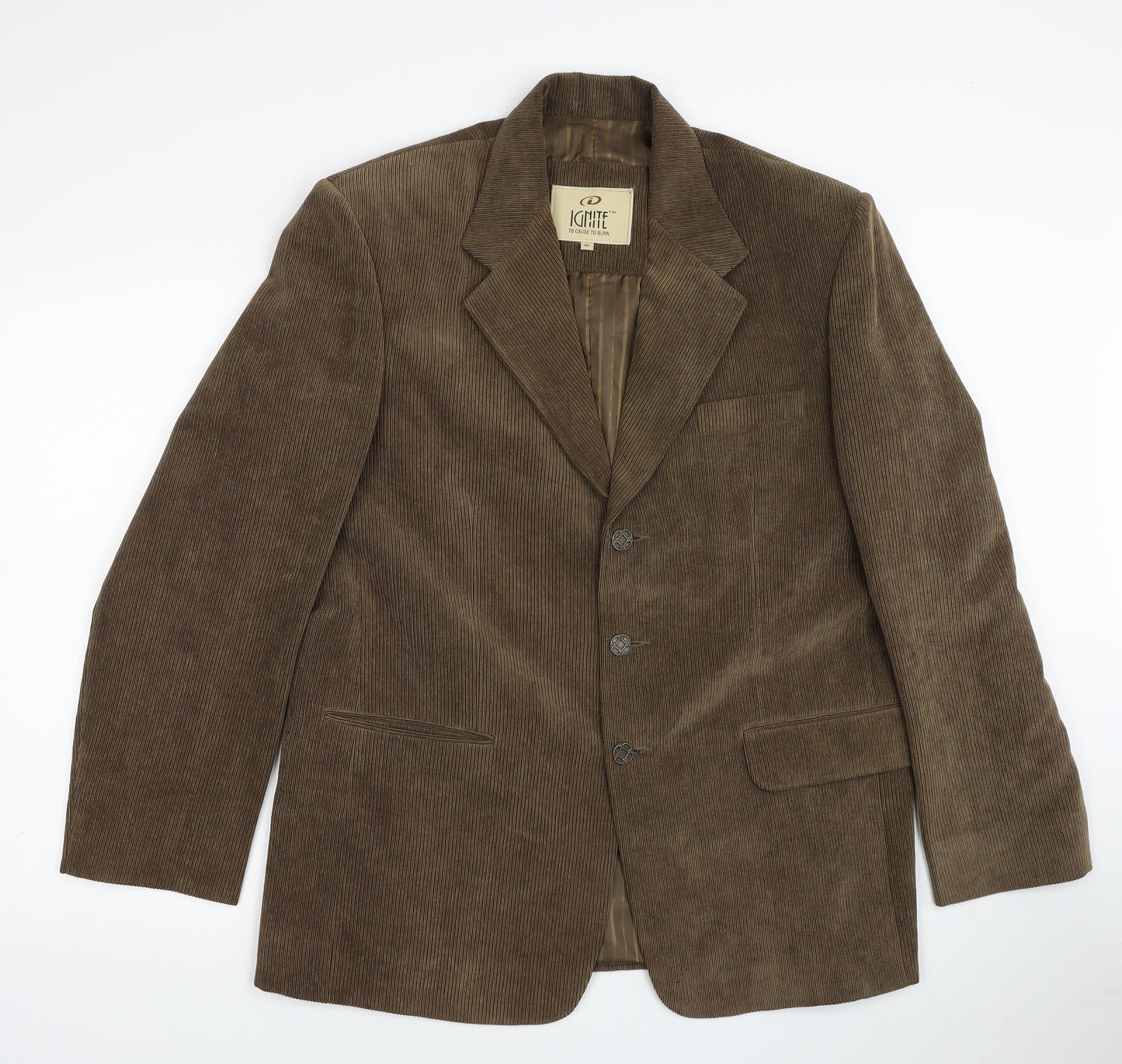 Ignite Mens Brown Cotton Jacket Blazer Size XL Regular