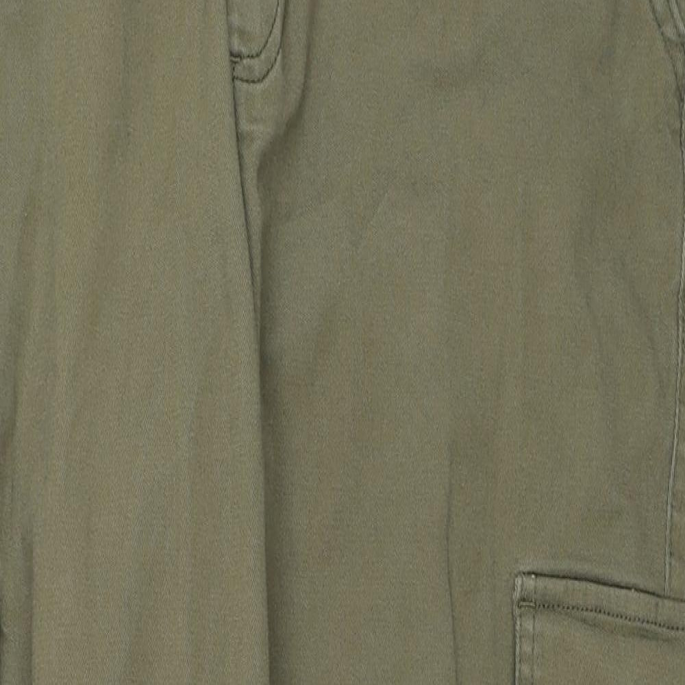 Primark Womens Green Cotton Tapered Jeans Size 10 Regular Zip - Cargo