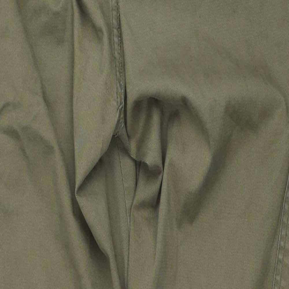 Primark Womens Green Cotton Tapered Jeans Size 10 Regular Zip - Cargo