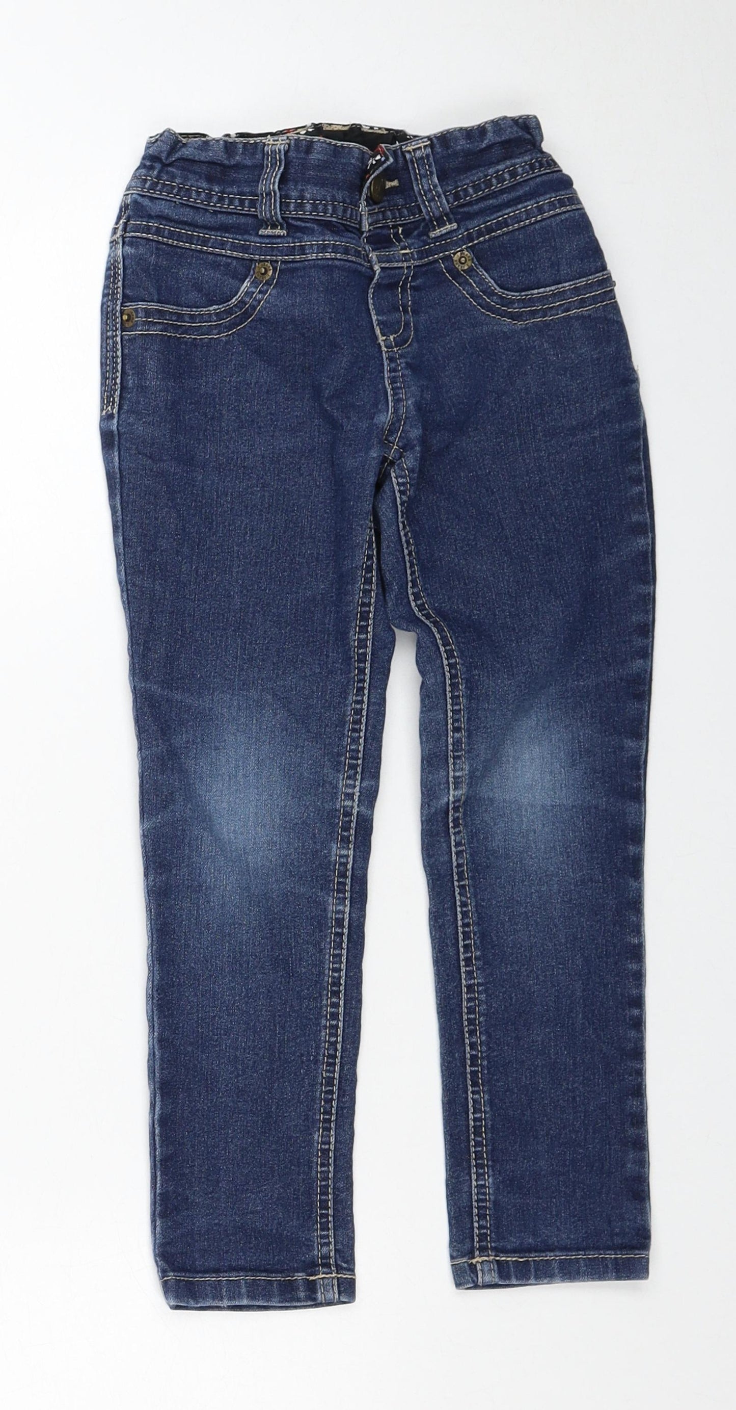 Jasper Conran Girls Blue Cotton Skinny Jeans Size 5 Years Regular Zip