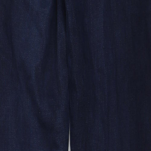Marks and Spencer Womens Blue Herringbone Cotton Skinny Jeans Size 27 in Regular Zip