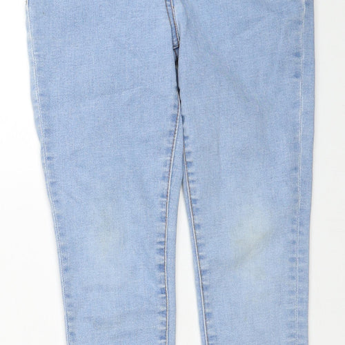 Matalan Girls Blue Cotton Skinny Jeans Size 6 Years Regular Zip