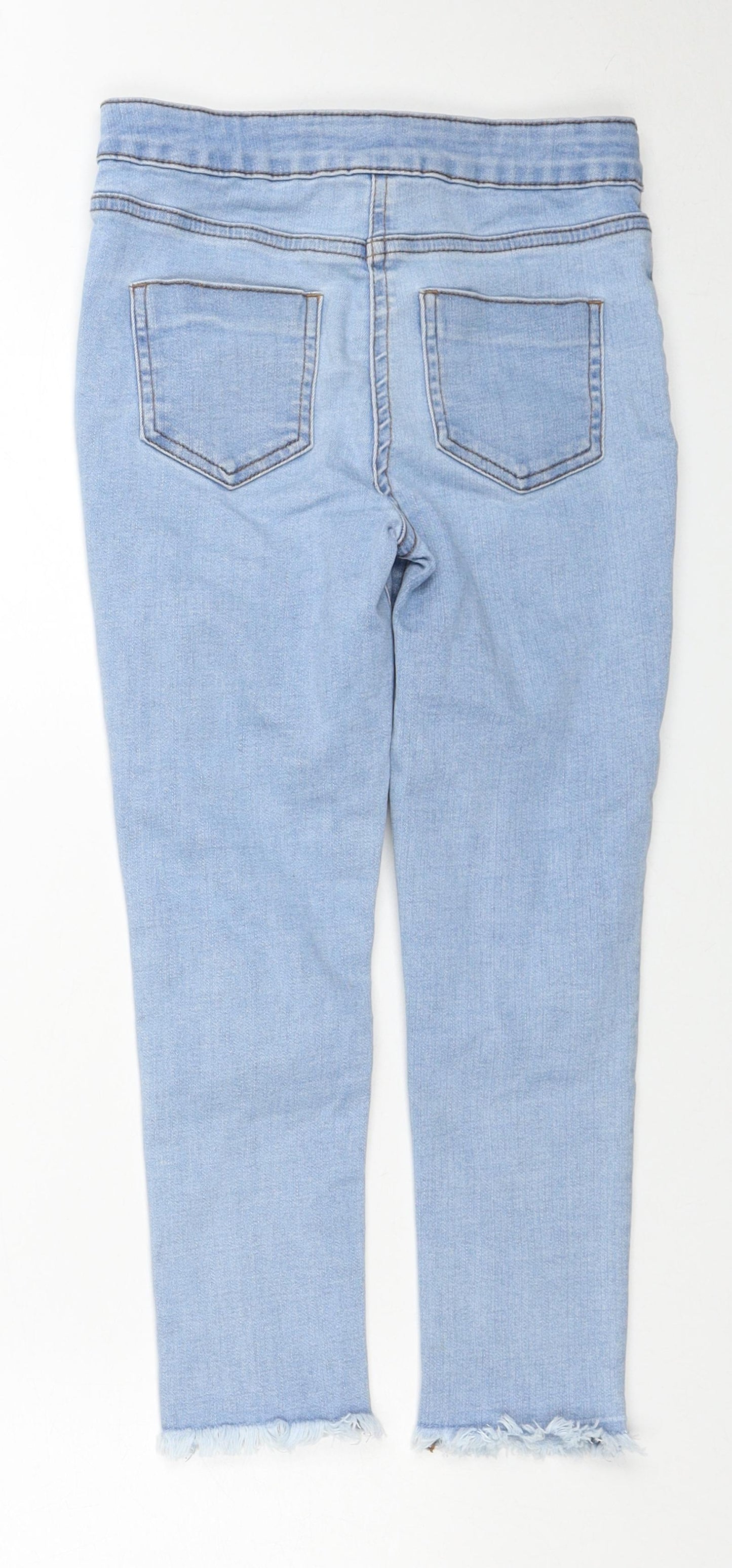 Matalan Girls Blue Cotton Skinny Jeans Size 6 Years Regular Zip