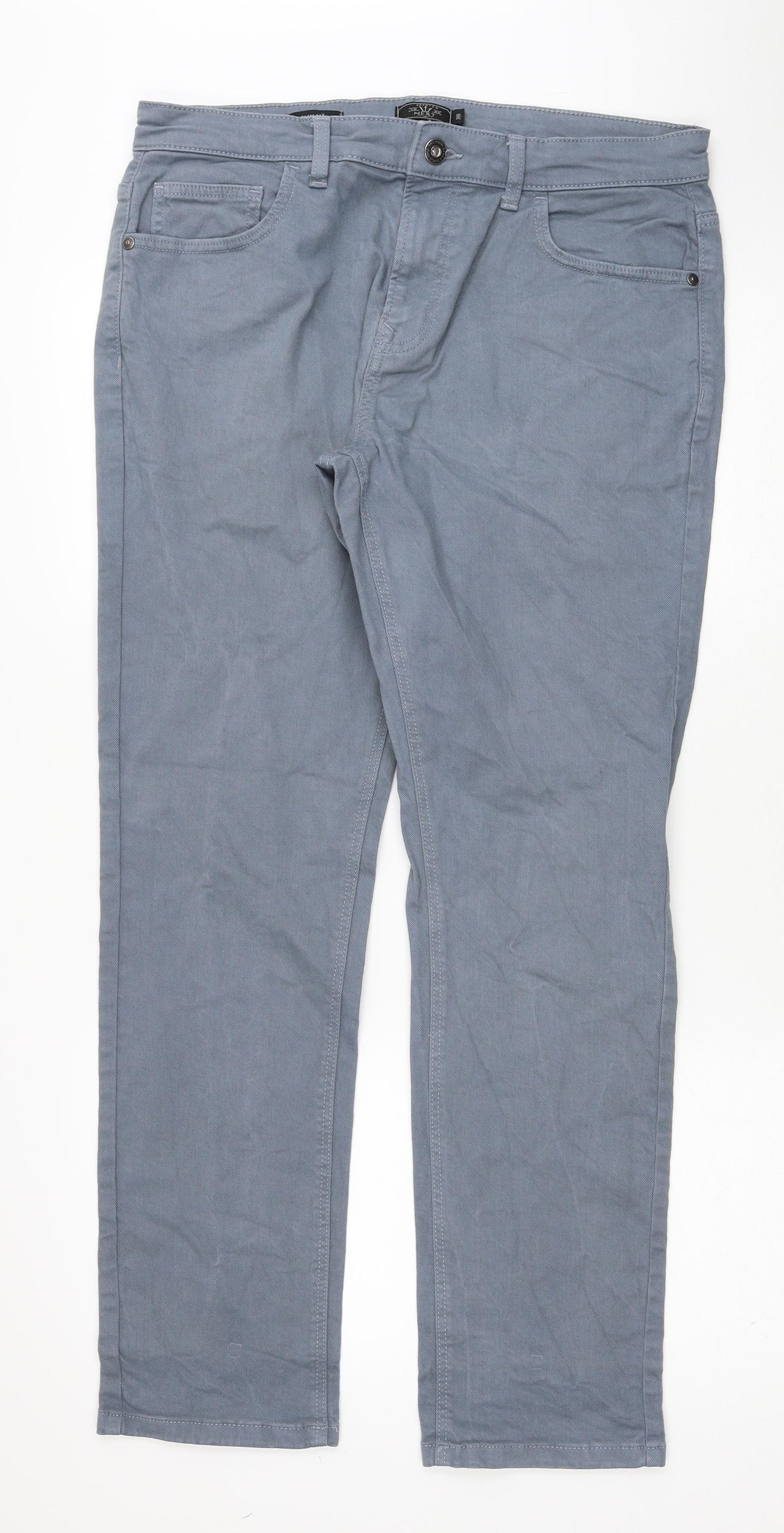 NEXT Mens Blue Cotton Straight Jeans Size 34 in L31 in Regular Zip
