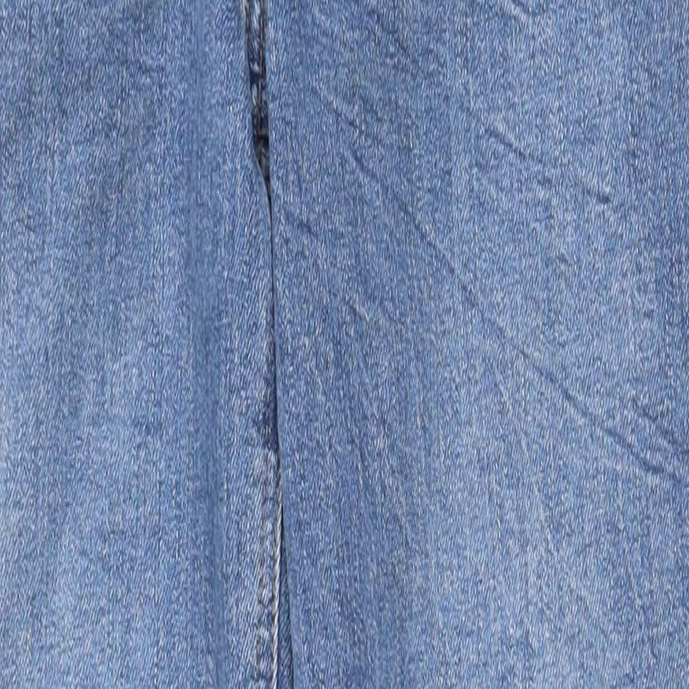 Marks and Spencer Womens Blue Cotton Tapered Jeans Size 6 Regular Zip