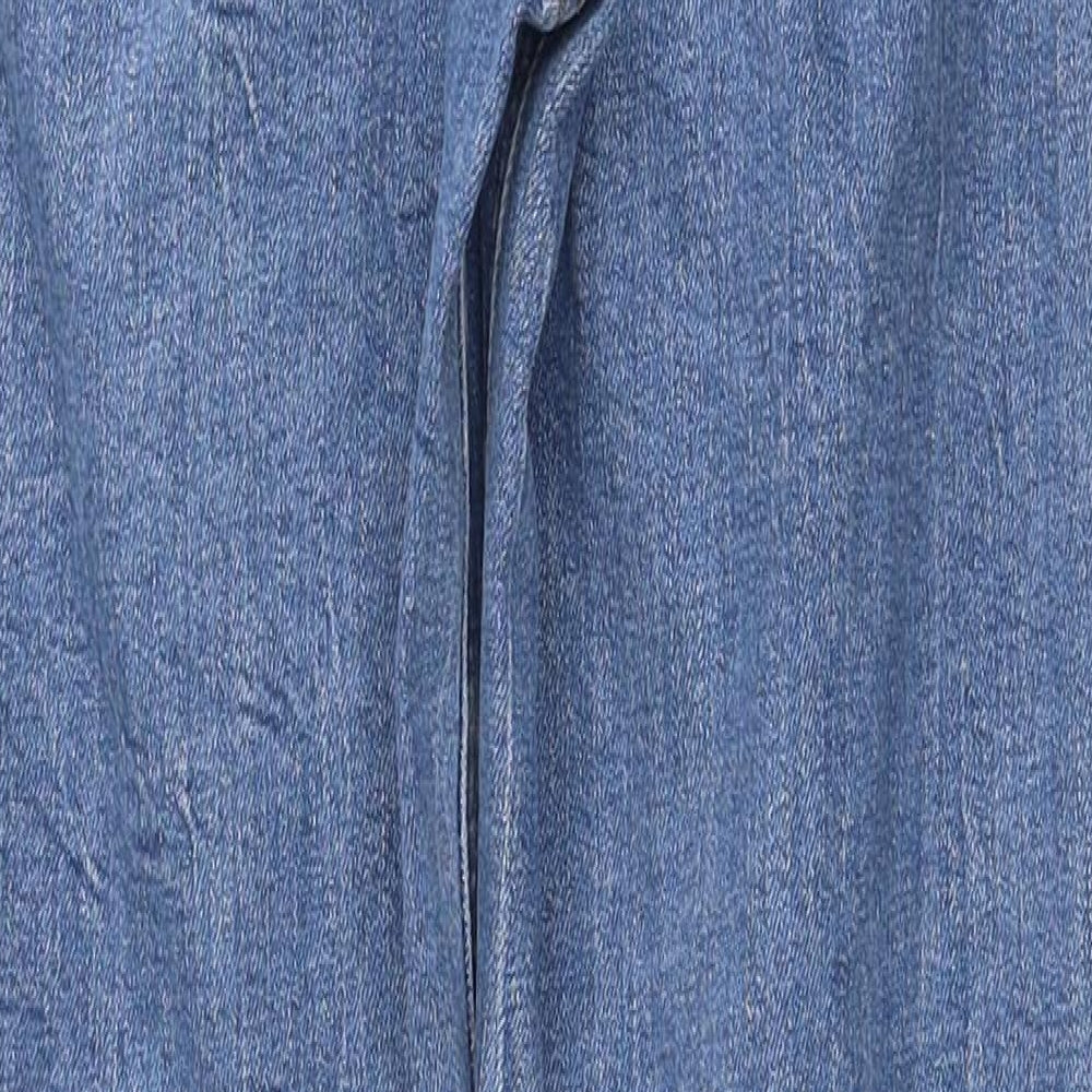 Marks and Spencer Womens Blue Cotton Tapered Jeans Size 6 Regular Zip