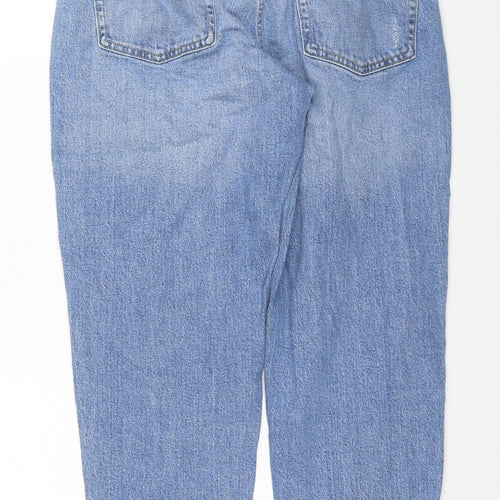 Marks and Spencer Womens Blue Cotton Tapered Jeans Size 10 Regular Zip