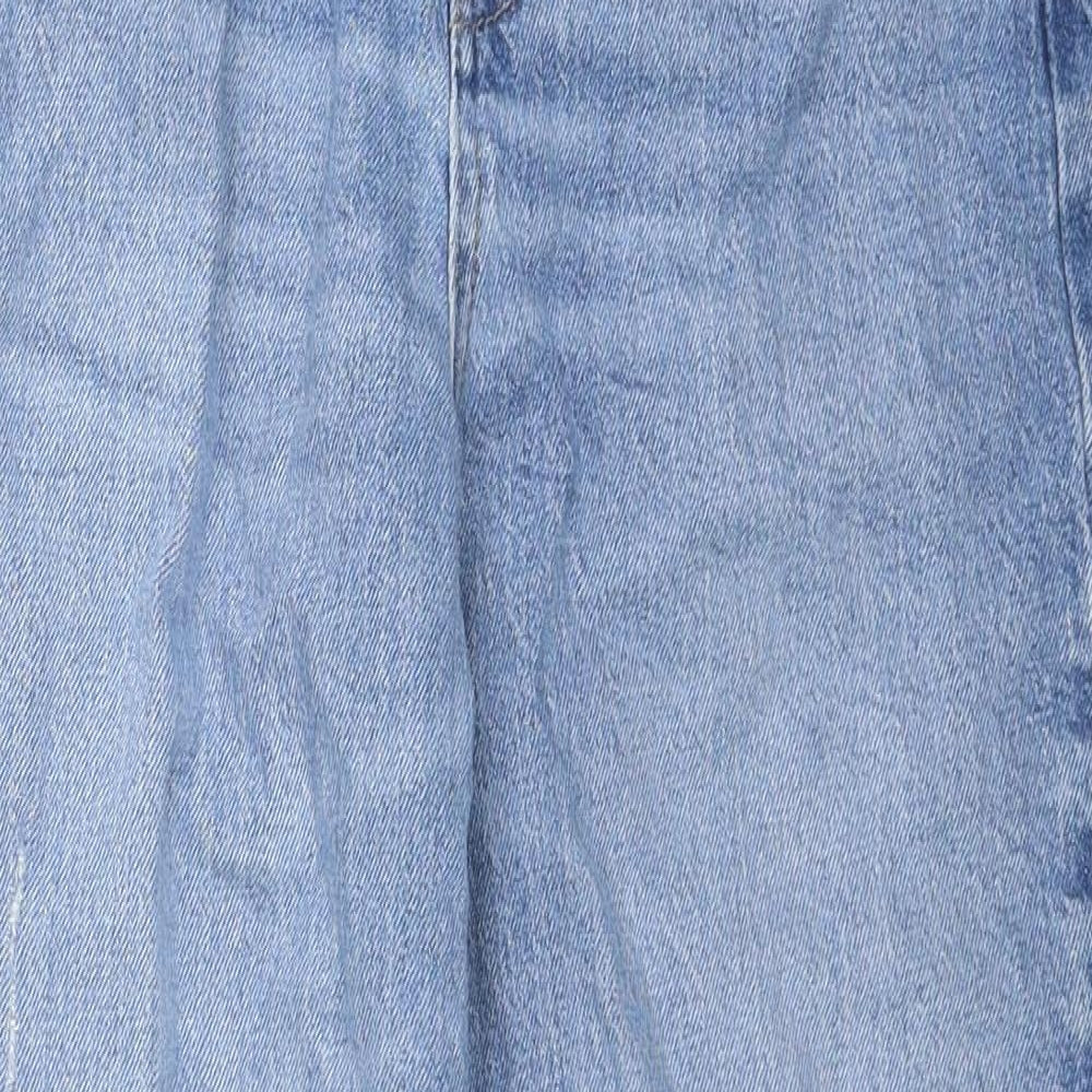 Marks and Spencer Womens Blue Cotton Tapered Jeans Size 10 Regular Zip