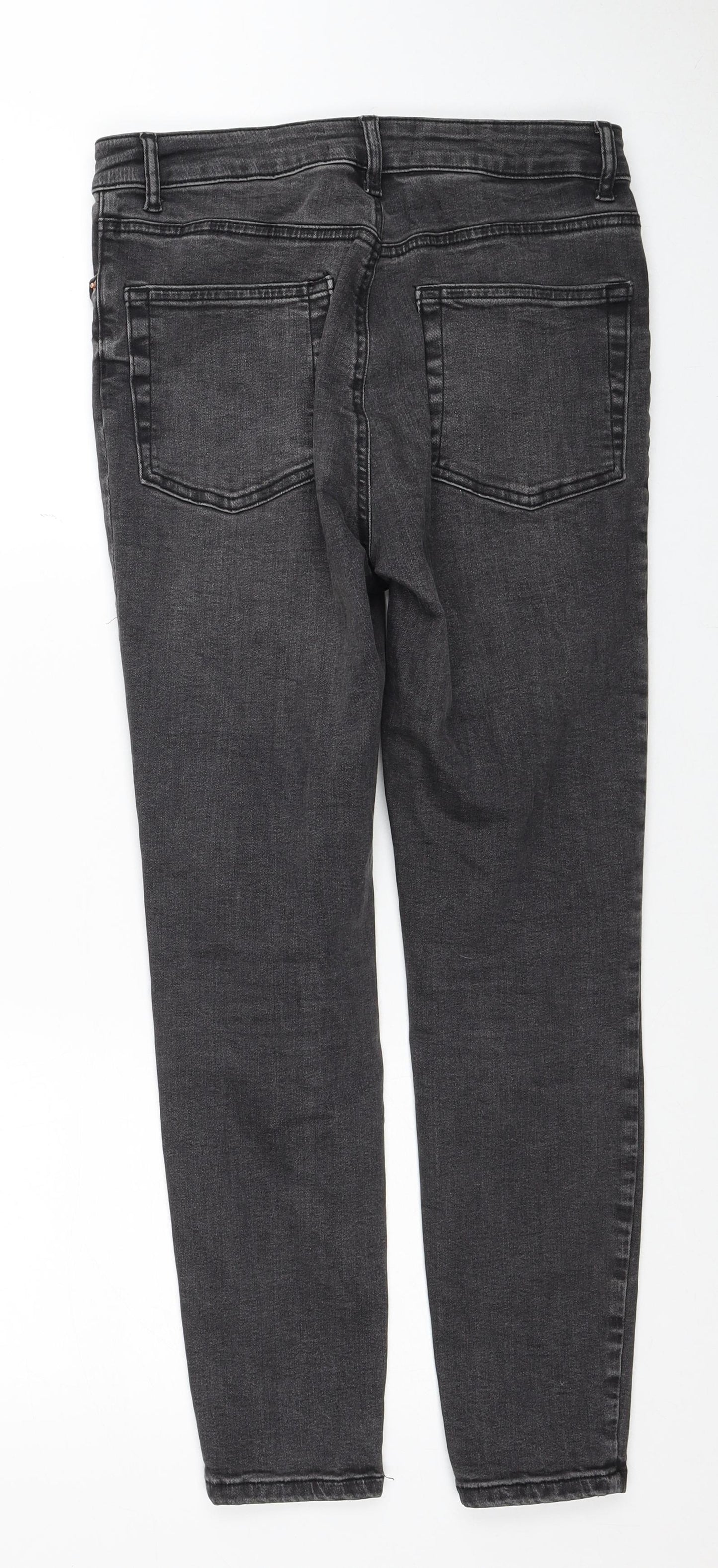 Primark Womens Black Cotton Skinny Jeans Size 12 Regular Zip