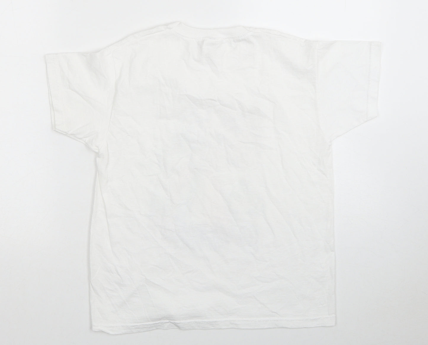Fruit of the Loom Girls White Cotton Basic T-Shirt Size 7-8 Years Round Neck - Princess and the Frog Print