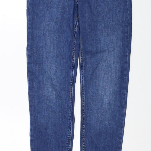 Marks and Spencer Womens Blue Cotton Skinny Jeans Size 10 Regular Zip