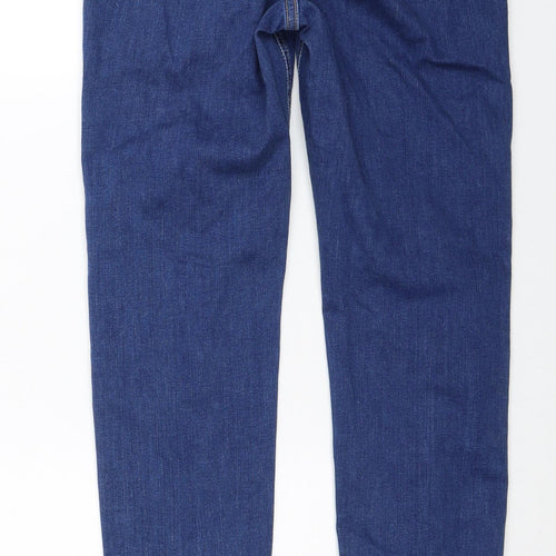 Marks and Spencer Womens Blue Cotton Skinny Jeans Size 10 Regular Zip