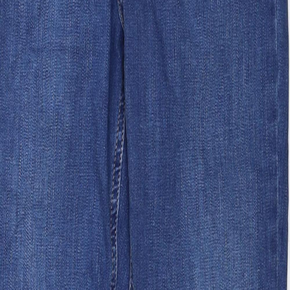 Marks and Spencer Womens Blue Cotton Skinny Jeans Size 10 Regular Zip