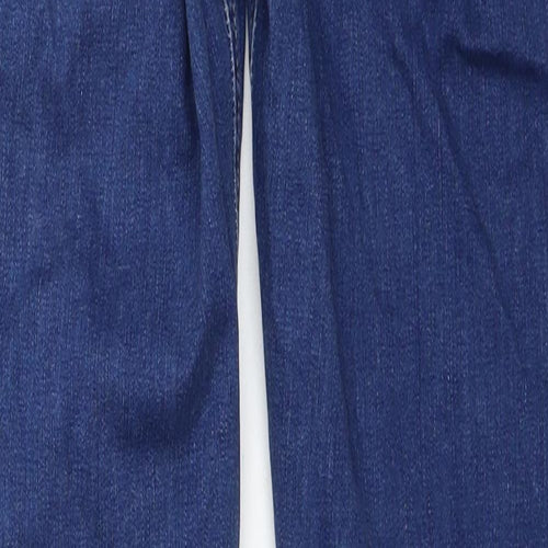 Marks and Spencer Womens Blue Cotton Skinny Jeans Size 10 Regular Zip