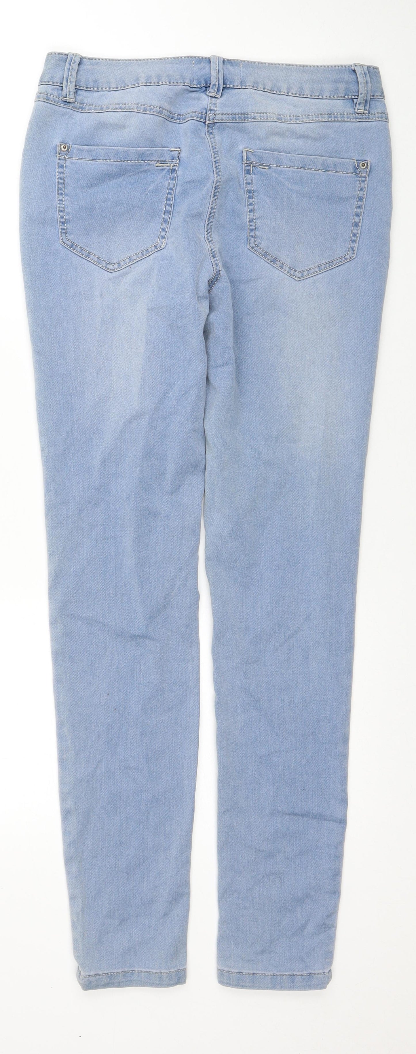 Red Herring Womens Blue Cotton Skinny Jeans Size 12 Regular Zip