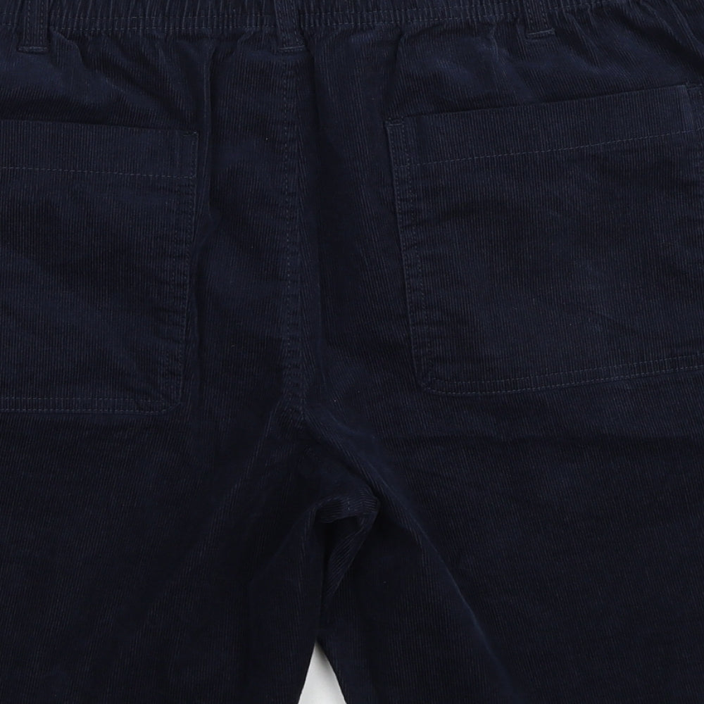Marks and Spencer Mens Blue Cotton Chino Shorts Size XL Regular Zip