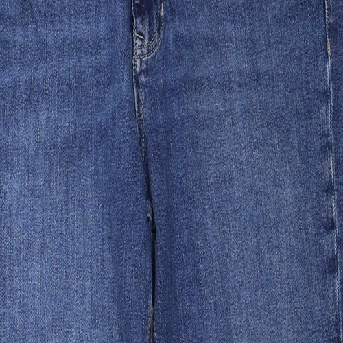 Per Una Womens Blue Cotton Straight Jeans Size 32 in Regular Zip