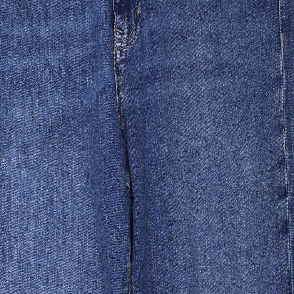 Per Una Womens Blue Cotton Straight Jeans Size 32 in Regular Zip