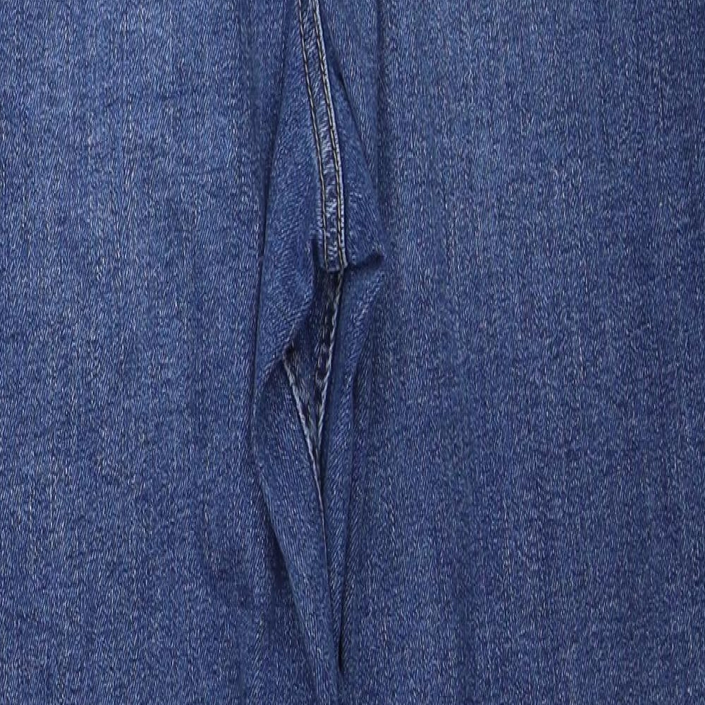 Per Una Womens Blue Cotton Straight Jeans Size 32 in Regular Zip