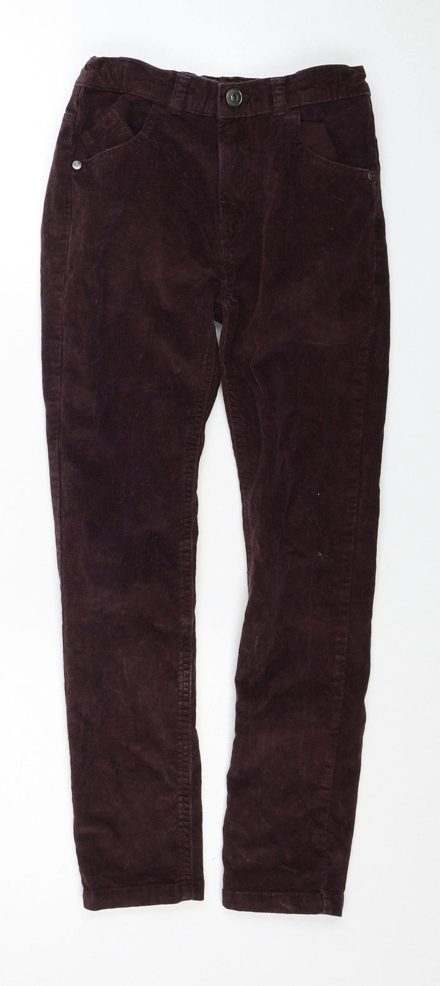 TU Boys Red Cotton Carrot Trousers Size 8 Years Regular Zip