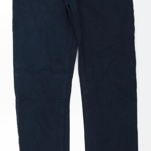 Denim & Co. Womens Blue Cotton Straight Jeans Size 28 in L32 in Regular Zip