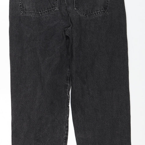 COLLUSION Womens Black Cotton Straight Jeans Size 26 in L28 in Regular Zip