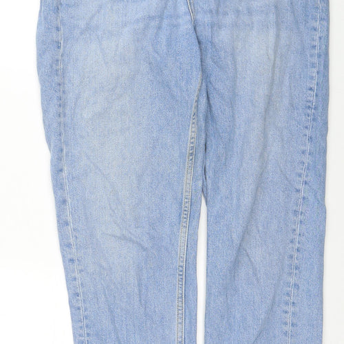 Zara Womens Blue Cotton Straight Jeans Size 8 Regular Zip