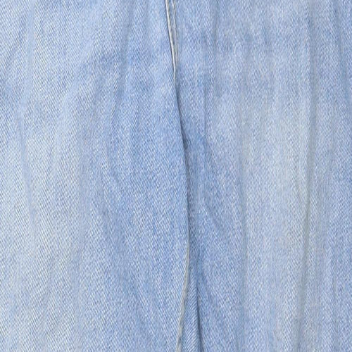 Zara Womens Blue Cotton Straight Jeans Size 8 Regular Zip