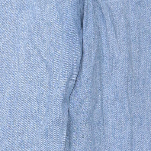 Zara Womens Blue Cotton Straight Jeans Size 8 Regular Zip