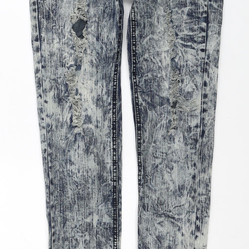 My Christy Womens Blue Cotton Skinny Jeans Size M Regular Zip